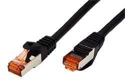 S/FTP patchkabel kat. 6, Component Level, 0,3m, LSOH, černý