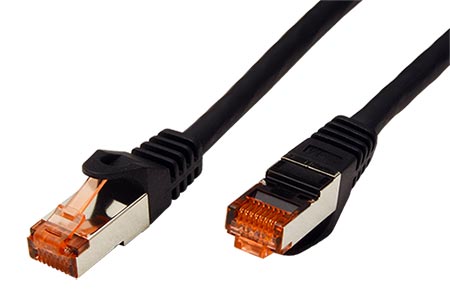 S/FTP patchkabel kat. 6, Component Level, LSOH, 0,5m, černý