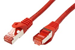 S/FTP patchkabel kat. 6, Component Level, LSOH, 0,5m, červený