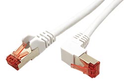 S/FTP patchkabel kat.6, lomený konektor, 0,25m, bílý