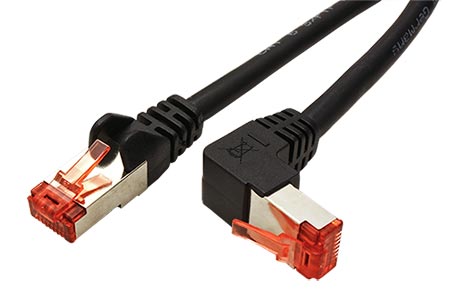 S/FTP patchkabel kat.6, lomený konektor, 2m, černý