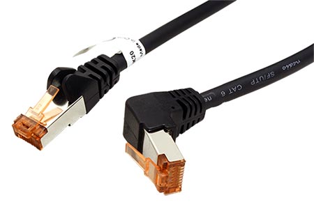 S/FTP patchkabel kat.6, lomený konektor, 3m, černý