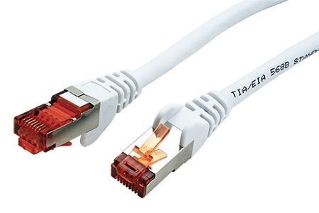 S/FTP patchkabel kat. 6, LSOH, 0,15m, bílý