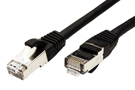 S/FTP patchkabel kat. 6, LSOH, 1m, černý