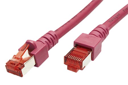 S/FTP patchkabel kat. 6, LSOH, 30m, růžový