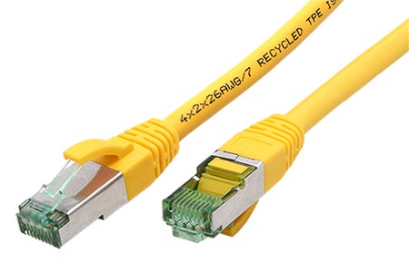 S/FTP patchkabel kat. 6a, 1,5m, žlutý