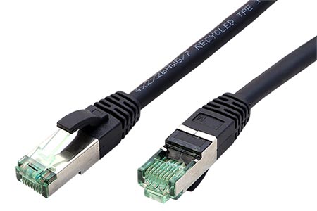 S/FTP patchkabel kat. 6a, 1m, černý