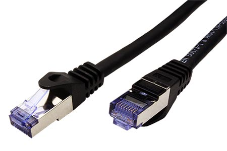 S/FTP patchkabel kat. 6a, Component Level, 3m, LSOH, černý