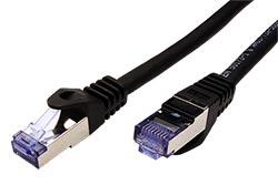 S/FTP patchkabel kat. 6a, Component Level, 3m, LSOH, černý