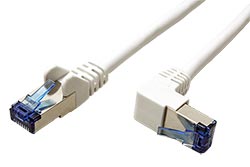 S/FTP patchkabel kat.6a, lomený konektor, 1m, bílý