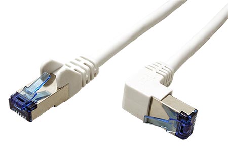 S/FTP patchkabel kat.6a, lomený konektor, 2m, bílý