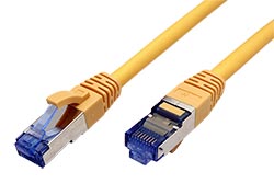 S/FTP patchkabel kat. 6a, LSOH, 0,15m, žlutý