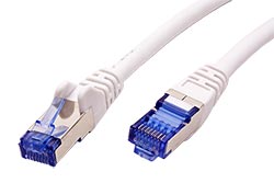S/FTP patchkabel kat. 6a, LSOH, 0,5m, bílý