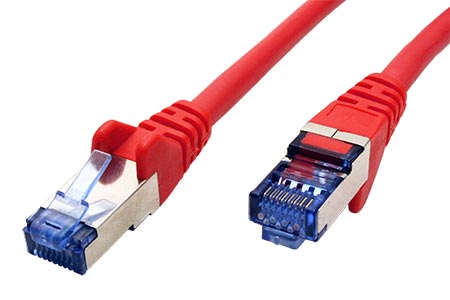S/FTP patchkabel kat. 6a, LSOH, 0,5m, červený