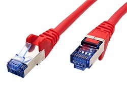 S/FTP patchkabel kat. 6a, LSOH, 0,5m, červený