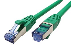 S/FTP patchkabel kat. 6a, LSOH, 0,5m, zelený