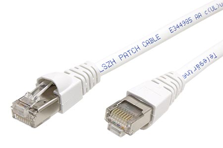 S/FTP patchkabel kat. 6a, LSOH, 1m, bílý (100007991)