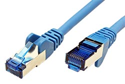 S/FTP patchkabel kat. 6a, LSOH, 3m, modrý