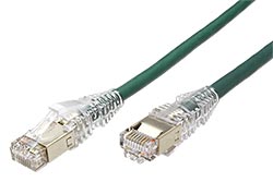 S/FTP patchkabel kat. 7, s konektory RJ45, CU 7702 flex, LSOH, 0,5m, zelený