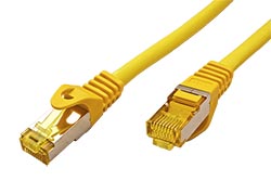 S/FTP patchkabel kat. 7, s konektory RJ45, LSOH, 0,25m, žlutý