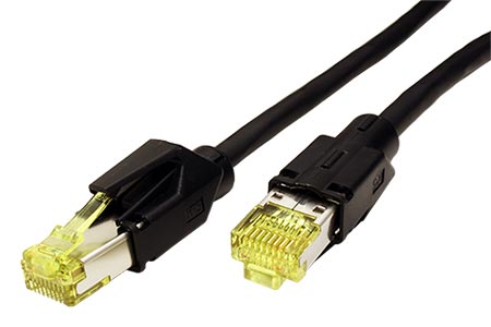 S/FTP patchkabel kat. 7, s konektory RJ45 TM31, UC900, LSOH, 3m, černý