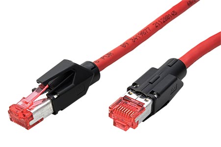 S/FTP patchkabel kat. 7, s konektory RJ45, UC900 TM21, PUR, LSOH, 20m, červený