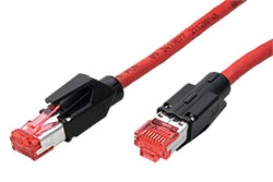 S/FTP patchkabel kat. 7, s konektory RJ45, UC900 TM21, PUR, LSOH, 30m, červený