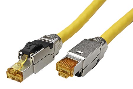 S/FTP patchkabel kat. 8.1, LSOH, drát, 2m, žlutý