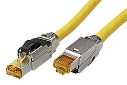 S/FTP patchkabel kat. 8.1, LSOH, drát, 2m, žlutý