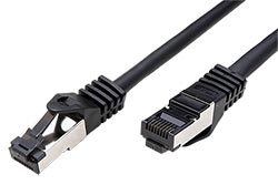 S/FTP patchkabel kat. 8, LSOH, 1m, černý
