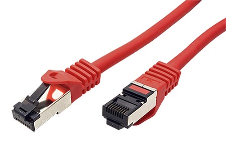 S/FTP patchkabel kat. 8, LSOH, 1m, červený