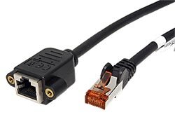 S/FTP patchkabel prodlužovací kat. 6, RJ45 M-F, 1m, černý