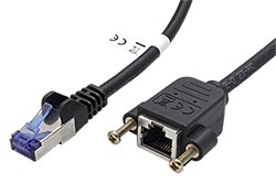 S/FTP patchkabel prodlužovací kat. 6a, RJ45 M-F, LSOH, 5m, černý
