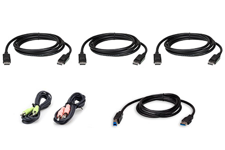 Sada kabelů pro KVM, (USB 3.0, 3x DP, 2x audio) , 1,8m (2L-7D02UDPX6)