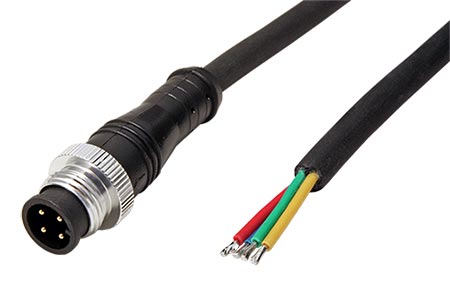 Silverline kabel M12 4pin (M) - bez koncovky, kód A, 1m, PUR