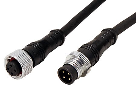 Silverline prodlužovací kabel M12 4pin (M) - 4pin (F), kód A, 1m, PUR