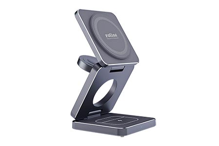 Skládací bezdrátová nabíjecí stanice pro Samsung, šedá