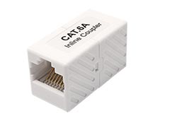 Spojka RJ45 kat. 6a, mini, nestíněná, bílá