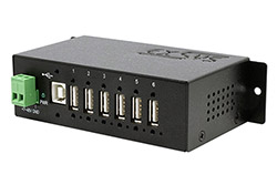 Spravovatelný USB 2.0 Hub, 6 portů, průmyslový, na DIN lištu (EX-1596HMVS)