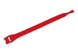 Stahovací páska 20mm, suchý zip, 20cm, 10ks, červená