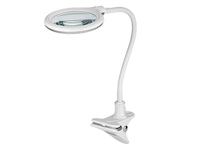 Stolní lampa s lupou, 100mm, 3 dioprie, LED osvětlení 6W, klip