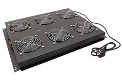Stropní ventilační jednotka pro serverové a síťové rozvaděče, 6/6 ventilátorů, černá