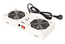 Stropní ventilační jednotka pro závěsné rozvaděče, 2 ventilátory, šedá