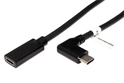 SuperSpeed 5Gbps (USB 3.0) kabel prodlužovací USB C(M) lomený - USB C(F), 2m, černý