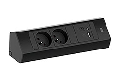 Systém CASIA 2 S, 2x zásuvka CZ, zdroj 22W (USB A+C), černá (932.103)
