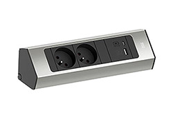 Systém CASIA 2 S, 2x zásuvka CZ, zdroj 22W (USB A+C), nerez (932.003)