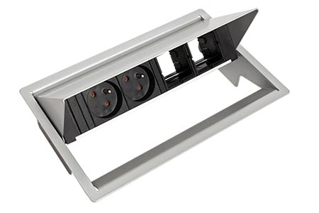 Systém CONEO, box, rám, 4 moduly, 2x zásuvka CZ, 2x volné (900.403)