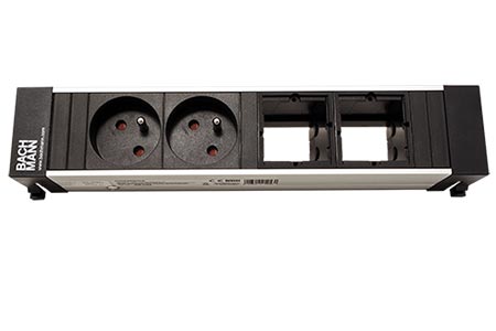 Systém CONFERENCE/TOP FRAME, box pro 4 moduly, 2x zásuvka CZ, 2x volné (909.010)