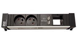 Systém CONFERENCE/TOP FRAME, box pro 4 moduly, 2x zásuvka CZ, zdroj (2x USB), 1x volné (909.0059)