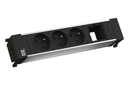 Systém CONFERENCE/TOP FRAME, box pro 4 moduly, 3x zásuvka CZ, 1x volné (909.011)